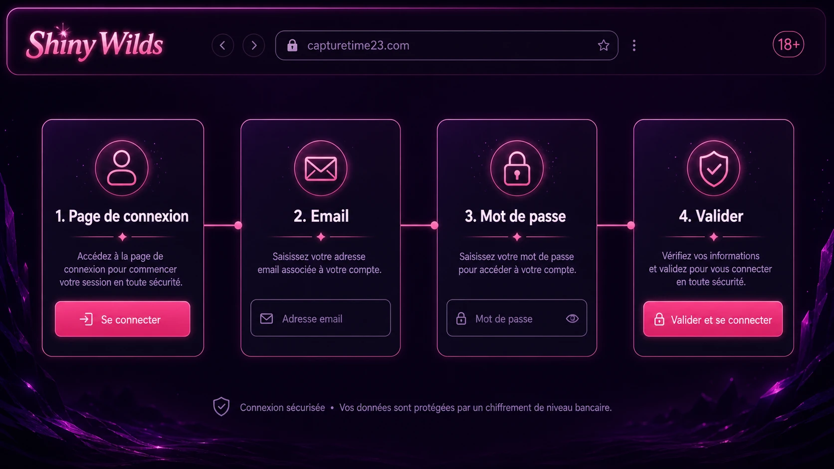 Étapes pour se connecter au Shiny Wilds casino login